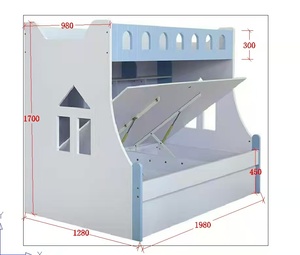 859 # literas combinadas 1,2 m 1,5 m muebles de dormitorio para niños 3 en 1 con estantería de almacenamiento camas encantadoras para niños rosas - Product Image 6