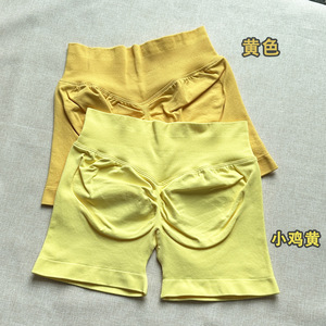 Vente chaude Logo Personnalisé Séchage Rapide Trois Section <span class=keywords><strong>Taille</strong></span> Lifting Sans Couture <span class=keywords><strong>Taille</strong></span> Basse Shorts De Sport Gym Yoga Shorts pour Femmes - Product Image 4