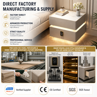 Table de chevet intelligente avec plateau en pierre, meuble de chambre à coucher simple et de haute qualité, vente chaude