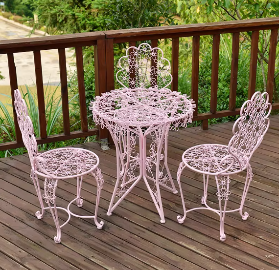 One table and three chairs (plum blossom powder)