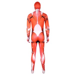 Combinaison de héros d'Attaque des Titans unisexe pour adultes, en polyester, tenue de cosplay AOT, combinaison musclée pour les costumes de fête d'Halloween - Product Image 1