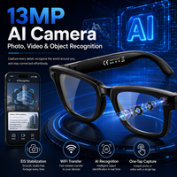 Gafas Inteligentes W620Pro con IA, Cámara HD de 13MP, Grabación de Video por WiFi, Indicaciones de Voz Personalizadas, Traducción para Llamadas, Música y Cancelación de Ruido