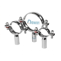 Support de tuyau en acier inoxydable sanitaire DEYI 304 316L, support de tuyau pour l'industrie alimentaire et pharmaceutique