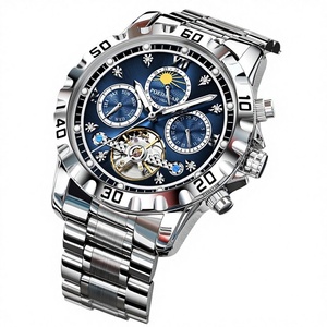 Reloj Mecánico de Acero Inoxidable para Hombre, Marca [Brand], con Puntero Luminoso, Resistente al Agua, Multifunción, Artículo Popular en Transmisión en Vivo, Una Pieza - Product Image 1