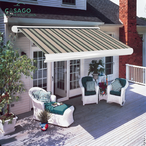 Auvent de fenêtre en aluminium imperméable à cassette intégrale, rétractable, protection solaire extérieure avec manivelle - Product Image 3