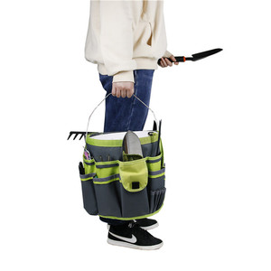 Garden <b>Tool</b> Bucket <b>Bag</b> 34 Pockets Pink Polyester Storage Organizer For Courtyard Garden Use - Product Image 3
