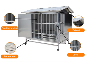 Caseta para Perros de Acero Inoxidable para Exteriores, Transpirable, Fácil de Limpiar, Duradera, Móvil, Clásica y Moderna - Product Image 4