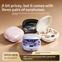 Écouteurs sans fil 3-en-1 B115, 3 paires, intra-auriculaires ouverts / pour le sommeil / semi-intra-auriculaires avec étui de chargement, logo personnalisé, vente en gros