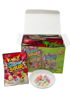 OEM Super Sour Chocolate <strong>Beans</strong> Mixed Fruit Flavor <strong>Sugar</strong> Coated Chocolate Candy Individual Small Pack for Kids Confectionery - Product Image 1