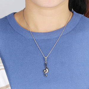 Collier avec pendentif en diamant Moon And Melody Love Notes, ensemble pour couple, cadeau pour femme, bijoux à porter au quotidien, à la mode - Product Image 4
