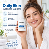 Capsules Clear Skin avec 5 HTP DIM Vitamine A et B5 pour la santé de la peau et l'équilibre hormonal 90 unités