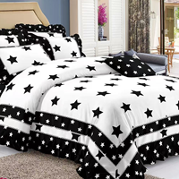 Parure de lit de luxe imprimée tissée moderne 6 pièces à motif rétro classique, ourlée, qualité biologique 400TC, durable, pour mariage