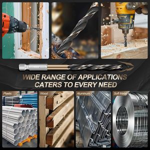 ชุดดอกสว่านเจาะเกลียว13ชิ้นแบบมืออาชีพดอกสว่านก้านหกเหลี่ยมเคลือบทองสีดำอเนกประสงค์อย่างรวดเร็ว - Product Image 4