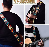 Sangle de guitare et de basse personnalisable en gros, multi-motifs, avec sangles imprimées en polyester épaissies pour instruments folkloriques, différents designs
