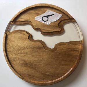 Óc Chó Cao Cấp Thiết Kế Đặc Biệt Rắn Gỗ Tấm Cà Phê Nhựa Epoxy Vòng Bảng Hàng Đầu - Product Image 5