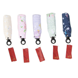 Noir Résistant AUX UV Revêtement Mini Poche Pluie Soleil <span class=keywords><strong>Écologique</strong></span> 5 Fois <span class=keywords><strong>Parapluie</strong></span> Avec Poignée - Product Image 2