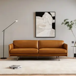 โซลูชั่นครบวงจรการออกแบบที่ทันสมัยรูปตัว H 1 2 3ที่นั่งผ้าหุ้มหนัง PU ห้องนั่งเล่นโซฟาสำหรับบ้าน