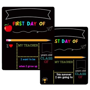Letrero de <span class=keywords><strong>Pizarra</strong></span> para el Primer y Último Día de Clases, Accesorios Reutilizables con Forma de Manzana para Fotos, Tablero de Hitos de Regreso a Clases para Niños - Product Image 5