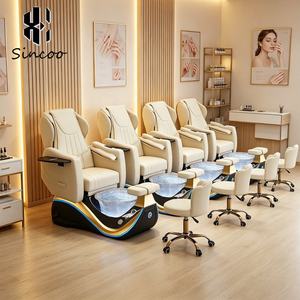 Luxury Beauty Foot Spa Full Body Spa Manicure Nail Massage Pedicure Chair Fiberglass <b>Basin</b> with Mist Pedicure Chair - Product Image 1