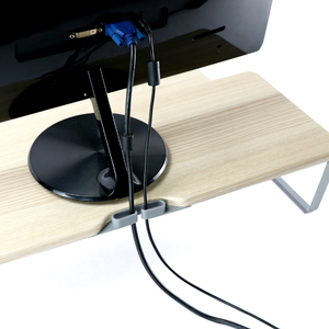 Alta calidad, venta al por mayor, soporte extensible de madera para Monitor, elevador, 2 estantes, doble pantalla de ordenador Triple, Compatible con ordenador portátil Personal - Product Image 4