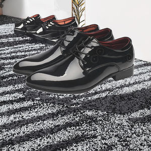 Chaussures habillées noires pour hommes, grandes tailles 37-48, style Derby, à enfiler, bout pointu, pour affaires et mariages, printemps-été E17-8 - Product Image 3