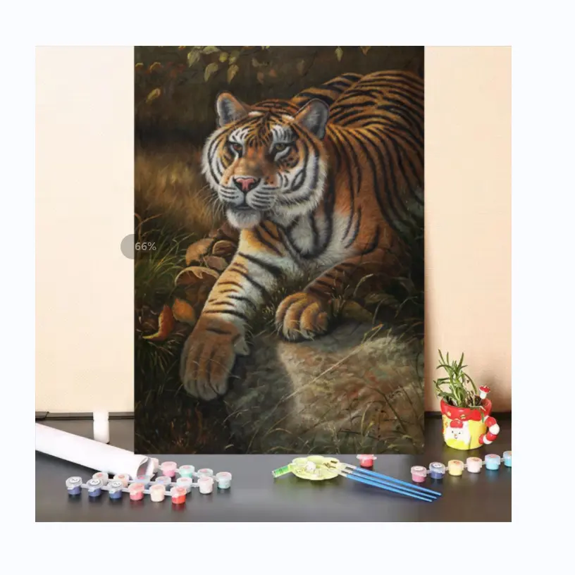 Popular Paintingby Numbers Acrílico Canvas Painting Kit para Wall Decoration Animal /Tiger Painting by Numbers