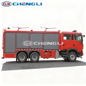 Camions de pompiers à poudre sèche HOWO 6X4 4t, camions de pompiers d'aéroport, camions de pompiers urbains, camions de pompiers de combat principaux - Product Image 3