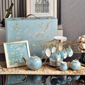 Italian Apricot Blossom Series High-End Bone China 18-Piece Coffee Afternoon <b>Tea</b> <b>Set</b> for Home and Hotel Gift Giving - Product Image 1