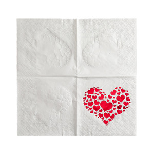 Serviettes de table en papier jetables haut de gamme pour restaurant, serviettes de fête, serviettes de table en forme de cœur rouges estampées or pour la Saint-Valentin - Product Image 5
