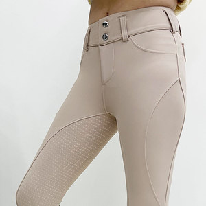 Ropa Ecuestre de Diseño Personalizado, Pantalones de Montar para <span class=keywords><strong>Mujer</strong></span> en Tela Reciclada, Breeches de Silicona Completa con Cierre, Leggings de Equitación - Product Image 2