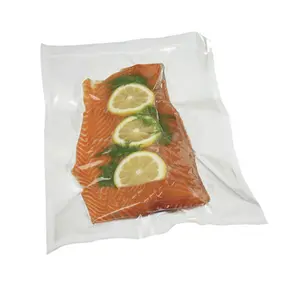 High Quality Transparent Nylon Seal Food Bag Plastic Vacuum Polythene Bag For Food Smoked Salmon Packaging