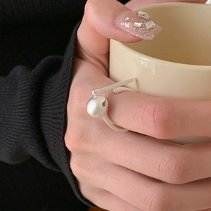 Anillo de Plata Pura S925 con Diseño Geométrico de Madera de Redwood, Estilo Chino Moderno, Diseño Creativo y Original - Product Image 2