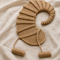 Décoration Nautique Côtière pour Maison de Plage, Artisanat en Corde de Jute Tressée à la Main et Coquillages, 50cm de Long, 30cm de Haut, 9mm d'Épaisseur