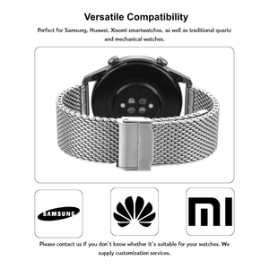 Correa de Reloj con Doble Hebilla de Seguridad para Relojes Inteligentes Samsung, <span class=keywords><strong>Huawei</strong></span>, Xiaomi y Relojes Tradicionales, Correas de Acero Inoxidable de 22 mm - Product Image 6