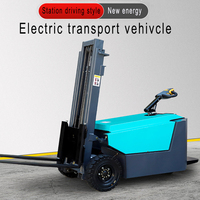 Mini chariot élévateur électrique sur pied avec siège, capacité de 2 tonnes, chariot élévateur à batterie lithium-ion