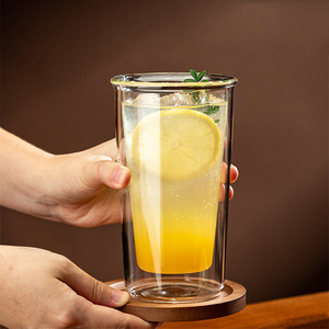 Tazza da <span class=keywords><strong>Caffè</strong></span> in Vetro a Doppia Parete, <span class=keywords><strong>Bicchiere</strong></span> Isolante in Vetro Borosilicato Resistente al Calore per Bevande Calde e Fredde - Product Image 2
