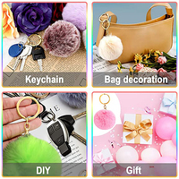 Porte-clés pompon en fausse fourrure, pour femme, personnalisé, en fausse fourrure de lapin, pompon personnalisé, vente en gros