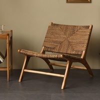 Fauteuil inclinable en rotin et bois massif, style Wabi-Sabi, pour balcon, salon, mobilier de maison, Chine JUN HENG Modèle JX-0536