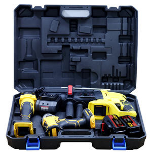 Juego de herramientas inalámbricas Km de 3 piezas, 20V Max, con batería, martillo eléctrico, llave inglesa, amoladora angular, con estuche, para renovación del hogar y reparación de automóviles - Product Image 2