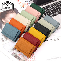 Dompet Wanita Kulit Asli Anti Maling RFID Harga Grosir Murah, Dompet Kecil Lembut