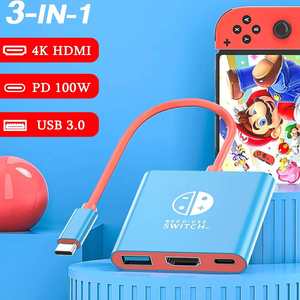 แท่นชาร์จ PD100w แบบ3 in 1 USB ฮับ HDTV 4k60hz USB 3.0แท่นชาร์จแท่นวางแผงควบคุมเกมสำหรับ n-SWITCH 1/<span class=keywords><strong>2</strong></span> - Product Image 6