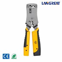 Pince à sertir 2-en-1 RJ45 RJ11 avec testeur de câble 8P 6P, coupe-câble réseau Crimp-n-Test, dénudeur, unité distante détachable, jaune