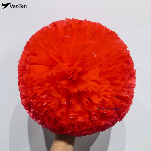 New Fluffy Customize <strong>Red</strong> 4/3.5 Inch Eco PET Friendly Cheer <strong>Pompoms</strong> for Allstar Cheerleading Competitions and Dance Events - Product Image 3