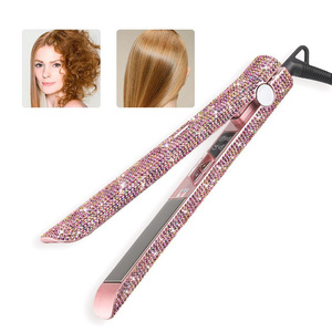 Ion Tóc Thẳng Nhãn Hiệu Riêng Flat Iron Tóc Ép Tóc Bling Tinh Thể Kim Cương Hồng Tóc Ép Tóc - Product Image 4