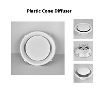 Diffuseur d'air de plafond rond réglable, en plastique, pour climatisation électronique
