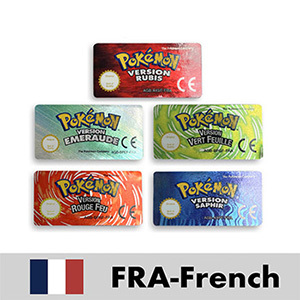 USA NOR FRA ESP ITA EUR Glitter-Label Emerald leafgreen firered ruby Sapphire <b>game</b> cartridge stickers for gba - Product Image 2