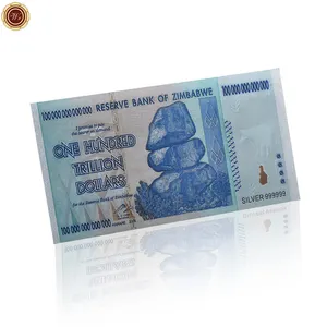 Custom Sliver 999 Banknote dollars Souvenir Bank Note Bills Non-currency Collectible Paper banknotes Zimbabwe Paper banknotes