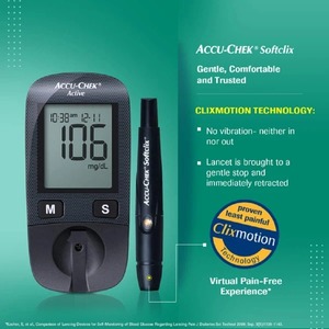 Kit de <span class=keywords><strong>glucómetro</strong></span> Accu-Chek <span class=keywords><strong>Active</strong></span> con 10 tiras, 10 lancetas y un dispositivo de punción gratuito para una prueba precisa de glucosa en sangre - Product Image 3