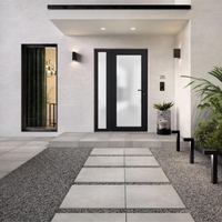 Portes à charnières d'entrée en verre dépoli en option à rupture thermique en aluminium entièrement vitrées avec Sidelites
