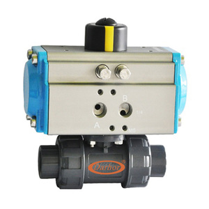Corrosion resistant Double Union PVC Plastic 2 Ways Pneumatic Air Actuator Control Ball Valve 4 inch